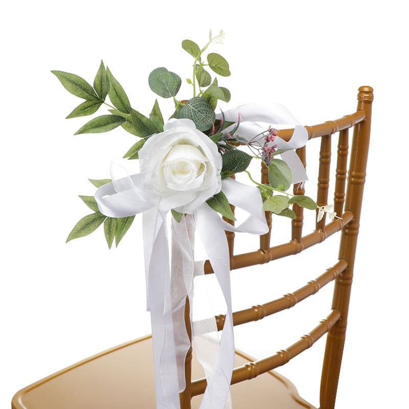 European Outdoor Forest Artificial Flowers Decoration Wedding Party Decorative Chair Back Flowers, CF17019