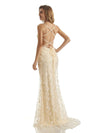 Lace Mermaid Applique Spaghetti Straps Floor-length Long Party Prom Dresses