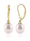 Handpicked AAA+ Quality Freshwater Cultured Pearl Earrings Leverback Dangle Stud Pearl Earrings