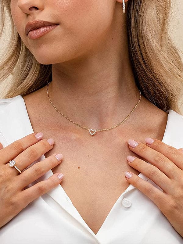 Infinity Heart Cubic Zirconia Heart Necklace for Women