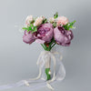 Wedding Flower For The Groom And Bride, Simulated Common Peony Wedding Bouquet, WF25