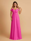 Elegant Chiffon Cold Shoulder Maxi Long Bridesmaid Dresses UK