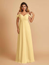 Elegant Chiffon Cold Shoulder Maxi Long Bridesmaid Dresses UK
