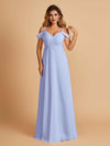 Elegant Chiffon Cold Shoulder Maxi Long Bridesmaid Dresses UK