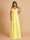 Elegant Chiffon Cold Shoulder Maxi Long Bridesmaid Dresses UK