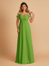 Elegant Chiffon Cold Shoulder Maxi Long Bridesmaid Dresses UK