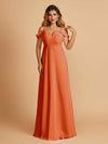 Elegant Chiffon Cold Shoulder Maxi Long Bridesmaid Dresses UK
