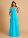 Elegant Chiffon Cold Shoulder Maxi Long Bridesmaid Dresses UK