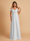 Elegant Chiffon Cold Shoulder Maxi Long Bridesmaid Dresses UK