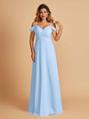 Elegant Chiffon Cold Shoulder Maxi Long Bridesmaid Dresses UK