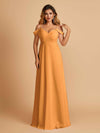 Elegant Chiffon Cold Shoulder Maxi Long Bridesmaid Dresses UK