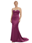 Stylish Strapless Sweetheart Satin Mother of The Bride Dress Floor-Length Mermaid Gown Beading Glamorous Wedding Formal Wear