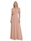 Chicsew Unique Mother of The Groom Dress Asymmetric Short Sleeve A-Line Floor Length Chiffon Modern Flowy Formal Dress