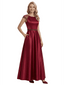 Elegant Scoop Cap Sleeve Satin A-Line Floor-Length For Mother Of The Bride with Pocket