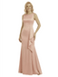 Mother of The Bride Dress Scoop Sleeveless Ruffled Satin Mermaid Floor-Length Gown Graceful Luxe Formal Event Attire