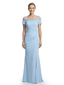 Mother of The Groom Gown Off Shoulder Short Sleeve Fitted Floor-Length Beaded Trim Classy Modern Formal Evening Dress