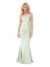 Elegant Soft Satin Sleeveless One Shoulder Mermaid Floor-Length Mother Of The Bride Dresses