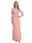 Chicsew Pretty Mother of The Groom Dress Scoop 3/4 Sleeve Maxi Sheath Crepe Timeless Simple Formal Evening Dress