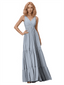 Lovely V-Neck A-line Chiffon Sleeveless Long Bridesmaid Dresses