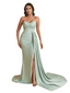 Sexy Mermaid Sweetheart Side Slit Ruched Silky Satin Unique Long Bridesmaid Dresses Online