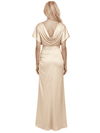 Elegant Soft Satin Short Sleeves Side Slit Mermaid Floor Length Mother Of The Bride Dresses