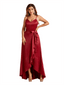 Sexy V-Neck Spaghetti Straps A-Line High Low Soft Satin Long Bridesmaid Dresses