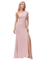 One Shoulder A-line Chiffon Long Bridesmaid Dresses