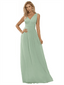 Elegant Deep V-Neck A-line Chiffon Floor-length Bridesmaid Dresses