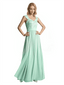 Square Floor-Length A-line Chiffon Long Bridesmaid Dresses