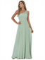 Elegant One Shoulder A-line Chiffon Long Bridesmaid Dresses