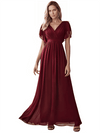 Sweet V-Neck A-line Chiffon Long Bridesmaid Dresses