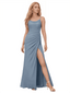 Simple Spaghetti Straps A-line Chiffon Long Bridesmaid Dresses