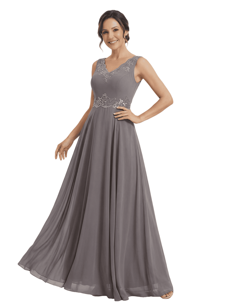 Elegant Lace Chiffon A-Line Mother of The Bride Dresses and Jacket