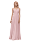 Sexy Spaghetti Straps A-line Chiffon Long Bridesmaid Dresses