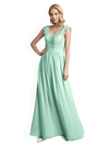 Square Floor-Length A-line Chiffon Long Bridesmaid Dresses