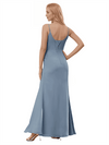 Simple Spaghetti Straps A-line Chiffon Long Bridesmaid Dresses