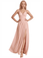 Sexy Spaghetti Straps V-Neck A-line Chiffon Floor Length Bridesmaid Dresses