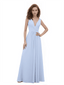 Unique Deep V-Neck A-line Chiffon Long Bridesmaid Dresses