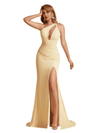 Sexy Mermaid One Shoulder Key Hole Long Bridesmaid Dresses Uk Slit