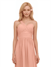 Lovely Convertible A-line Chiffon Long Bridesmaid Dresses