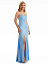 Simple Satin Side Split Mermaid Long Back Criss-Cross Bridesmaid Dresses Online