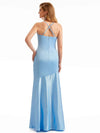 Simple Satin Side Split Mermaid Long Back Criss-Cross Bridesmaid Dresses Online