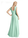 Square Floor-Length A-line Chiffon Long Bridesmaid Dresses