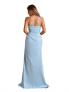 Elegant One Shoulder Mermaid Side Slit Soft Satin Long Wedding Bridesmaid Dresses
