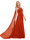 Sexy One Shoulder A-line Chiffon Long Bridesmaid Dresses