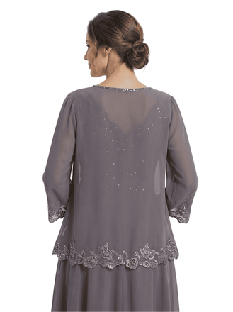 Elegant Lace Chiffon A-Line Mother of The Bride Dresses and Jacket