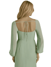 Elegant Long Sleeve Square A-line Chiffon Long Bridesmaid Dresses