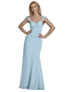 Elegant Ruffle Straps A-line Chiffon Long Bridesmaid Dresses