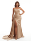 Mermaid Satin Maxi Formal Dresses For Women Online Sexy Spaghetti Straps Side Slit