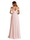 Elegant Chiffon Cold Shoulder Maxi Long Bridesmaid Dresses UK
